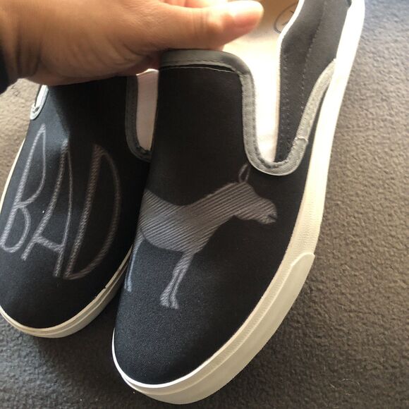 Inkkas Unisex Badass  Shoes wo' 13 | men's 11 black slip on canvas rubber casual - Picture 8 of 10